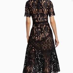 Self-Portrait Black Lace Midi Dress